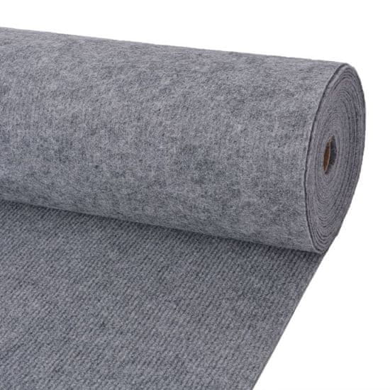 Vidaxl Razstavna preproga rebrasta 1,6x15 m siva