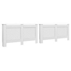 shumee Pokrovi za radiatorje 2 kosa beli 152x19x81,5 cm mediapan