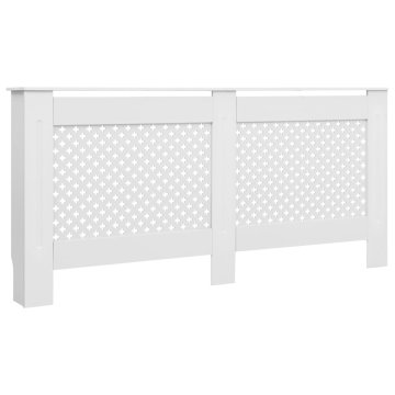 Vidaxl Pokrov za radiator bel 172x19x81,5 cm MDF