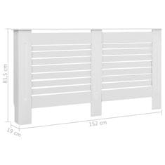 Vidaxl Pokrovi za radiatorje 2 kosa beli 152x19x81,5 cm mediapan