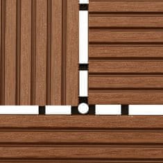 Vidaxl 11 kosov 30 x 30 cm rjavih zunanjih ploščic WPC 1 m²