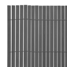Vidaxl Dvostranska vrtna ograja PVC 90x300 cm siva