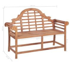 Vidaxl Vrtna klop z zeleno blazino 120 cm trdna tikovina