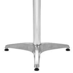 Vidaxl Vrtna miza srebrna 60x70 cm aluminij