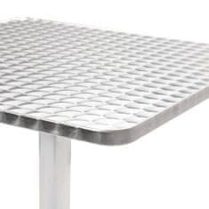 Vidaxl Vrtna miza srebrna 60x60x70 cm aluminij