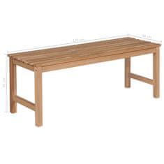 Vidaxl Vrtna klop z vinsko rdečo blazino 120 cm trdna tikovina