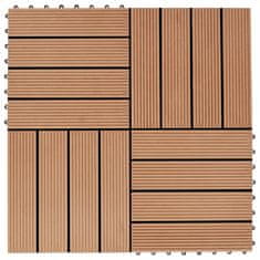 Vidaxl Talne plošče 22 kosov 30x30 cm 2 m2 WPC barva tikovine