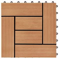 Vidaxl Talne plošče 22 kosov 30x30 cm 2 m2 WPC barva tikovine