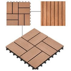 Vidaxl Talne plošče 22 kosov 30x30 cm 2 m2 WPC rjave