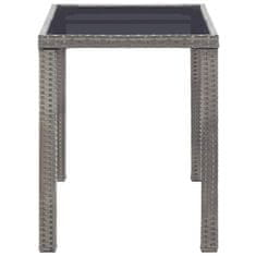 Vidaxl Vrtna miza antracitna 123x60x74 cm poli ratan