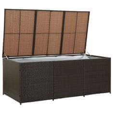 Vidaxl Vrtna škatla za shranjevanje poli ratan 180x90x75 cm rjava