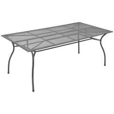 Vidaxl Vrtna miza antracitna 170x89,5x72,5 cm jeklena mreža