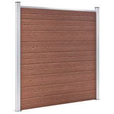 Greatstore WPC ograjni paneli 3 kvadratni + 1 poševni 619x186 cm rjavi
