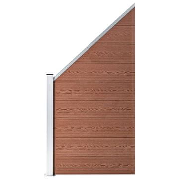 Vidaxl Ograjni panel WPC 95x(105-180) cm rjav