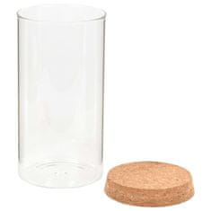 Vidaxl Stekleni kozarci s pokrovi iz plute 6 kosov 1400 ml