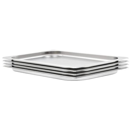 Vidaxl Gastronomske posode 4 kosi GN 1/1 20 mm nerjaveče jeklo