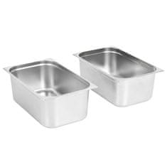 Vidaxl Gastronomske posode 2 kosa GN 1/1 200 mm nerjaveče jeklo