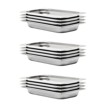 Vidaxl Gastronomske posode 12 kosov GN 1/3 40 mm nerjaveče jeklo
