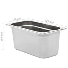 Vidaxl Gastronomske posode 4 kosi GN 1/3 150 mm nerjaveče jeklo