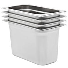 Vidaxl Gastronomske posode 4 kosi GN 1/3 200 mm nerjaveče jeklo