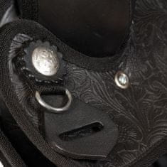 shumee Western sedlo, uzda in oprsnica pravo usnje 15" črne barve