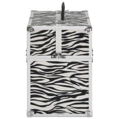 Vidaxl Kovček za ličila 37x24x35 cm zebrast aluminij