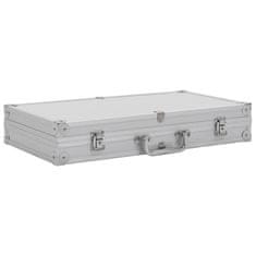 Vidaxl Kovček za pištolo aluminij in ABS srebrn