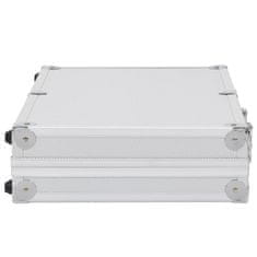 Vidaxl Kovček za pištolo aluminij in ABS srebrn
