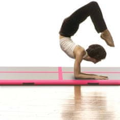shumee Napihljiva gimnastična podloga s tlačilko 300x100x10 cm roza