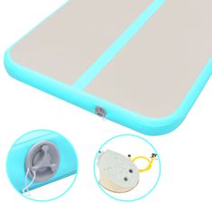 Vidaxl Napihljiva gimnastična podloga s tlačilko 600x100x10 cm modra