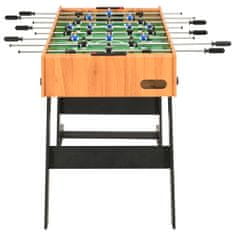 shumee Zložljiva miza za namizni nogomet 121x61x80 cm svetlo rjava