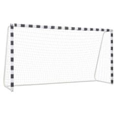 Vidaxl Nogometni gol 300x160x90 cm kovinski črn in bel