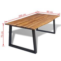 shumee Jedilna miza iz akacijevega lesa, 200 x 90 cm