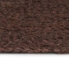 Vidaxl Preproga iz jute okrogla ročno delo 90 cm rjava
