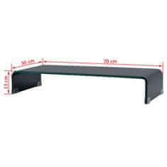 Vidaxl Stojalo za TV/Računalniški Zaslon Črno Steklo 70x30x13 cm