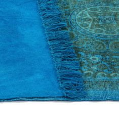 Vidaxl Kilim preproga iz bombaža z vzorcem 120x180 cm turkizna