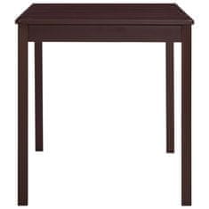 Vidaxl Jedilna miza temno rjava 140x70x73 cm borovina