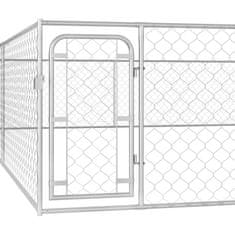 Vidaxl Zunanji pasji boks pocinkano jeklo 6x6x1 m