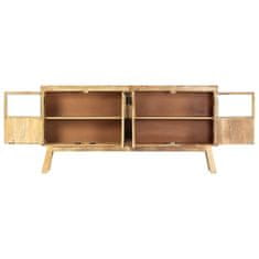 Vidaxl Komoda rjava in črna 160x30x80 cm trden robusten mangov les