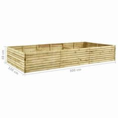 Vidaxl Visoka greda 300x150x48 cm impregnirana borovina 19 mm