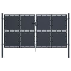 shumee vidaXL Vrtna vrata iz jekla 300x200 cm antracitna