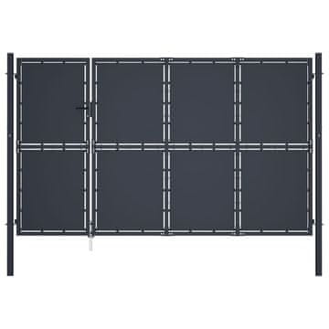 Vidaxl Vrtna vrata iz jekla 350x175 cm antracitna
