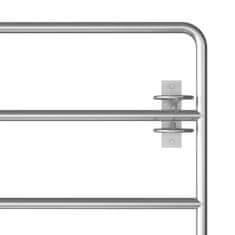 shumee Vrata za pašno ograjo s 5 prečkami (150-400)x90 cm srebrna