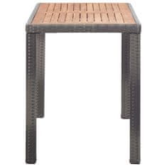 Vidaxl Vrtna miza antracitna in rjava 123x60x74 cm trden akacijev les