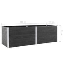 Vidaxl Visoka greda 300x50x91 cm WPC siva