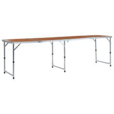 shumee Zložljiva miza za kampiranje iz aluminija 240x60 cm