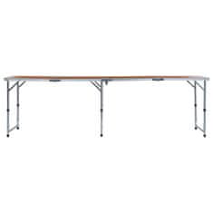 Vidaxl Zložljiva miza za kampiranje iz aluminija 240x60 cm