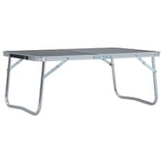 Greatstore Zložljiva miza za kampiranje siva iz aluminija 60x40 cm