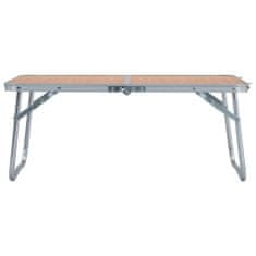 Greatstore Zložljiva miza za kampiranje rjava iz aluminija 60x40 cm