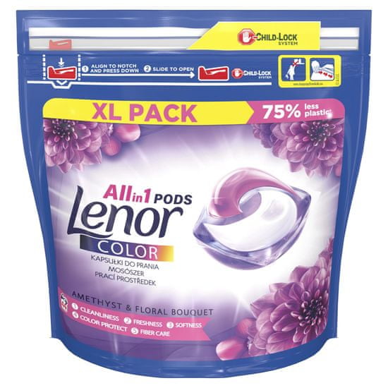 Lenor Amethyst Color All-in-1 gel kapsule za pranje perila, 44 kosov
